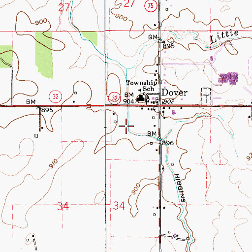 Topographic Map of Township of Jefferson, IN
