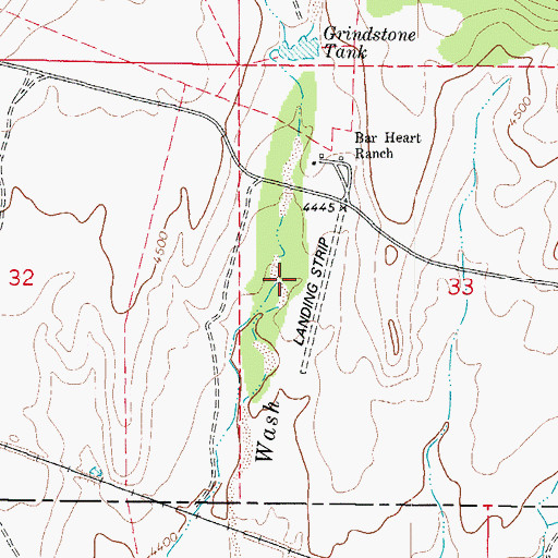 Topographic Map of Bar Heart Ranch Airport (historical), AZ