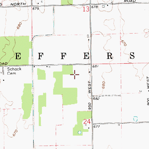 Topographic Map of Township of Jefferson, IN