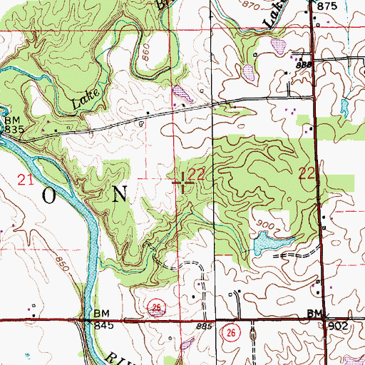 Topographic Map of Township of Jefferson, IN