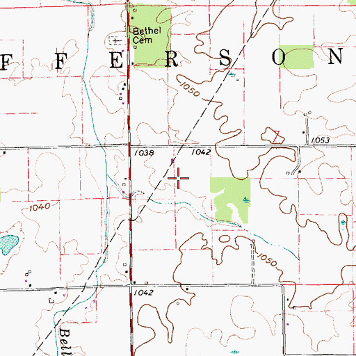Topographic Map of Township of Jefferson, IN