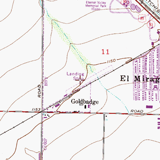 Topographic Map of El Mirage-Village Square Airport (historical), AZ