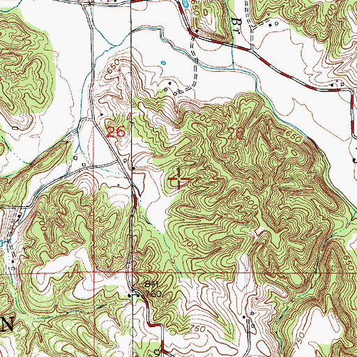 Topographic Map of Township of Jefferson, IN