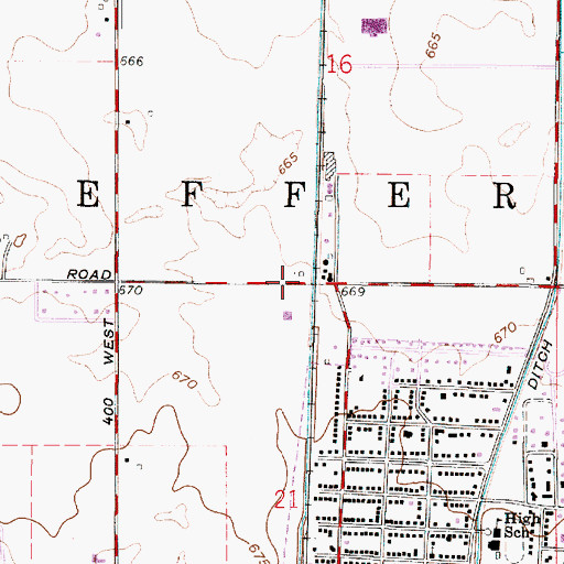 Topographic Map of Township of Jefferson, IN
