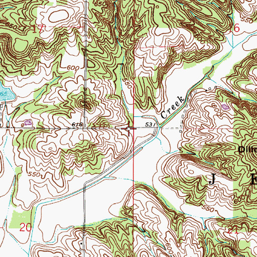 Topographic Map of Township of Jefferson, IN