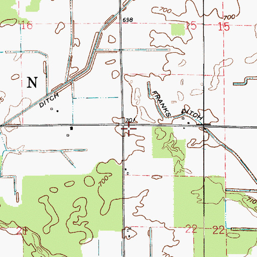 Topographic Map of Township of Jefferson, IN