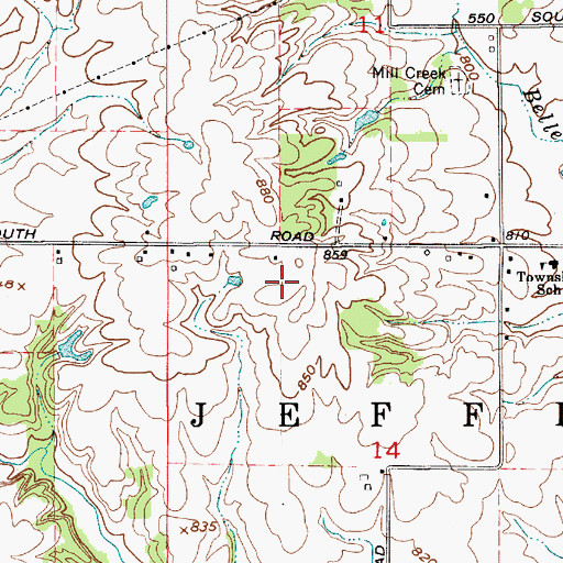 Topographic Map of Township of Jefferson, IN