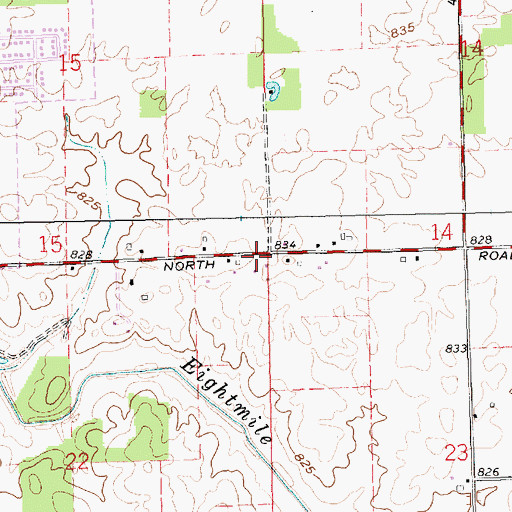 Topographic Map of Township of Jefferson, IN