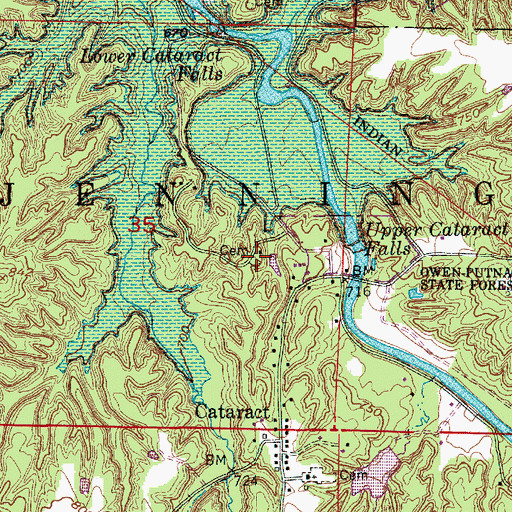 Topographic Map of Township of Jennings, IN