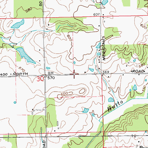 Topographic Map of Township of Jennings, IN
