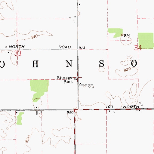 Topographic Map of Township of Johnson, IN