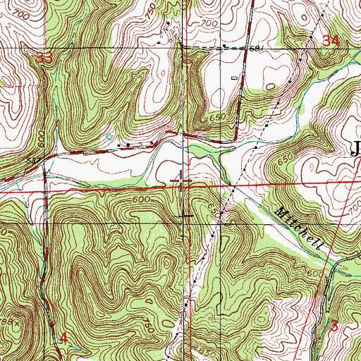 Topographic Map of Township of Johnson, IN