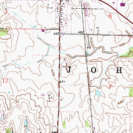 Topographic Map of Township of Johnson, IN