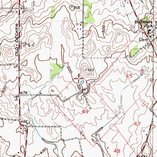 Topographic Map of Township of Johnson, IN