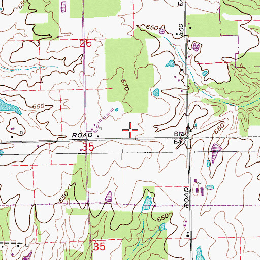Topographic Map of Township of Johnson, IN