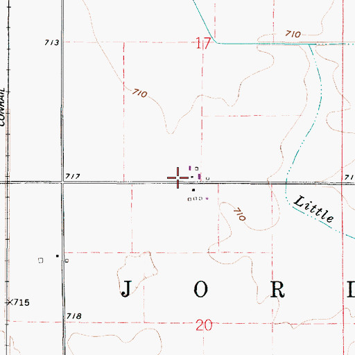 Topographic Map of Township of Jordan, IN