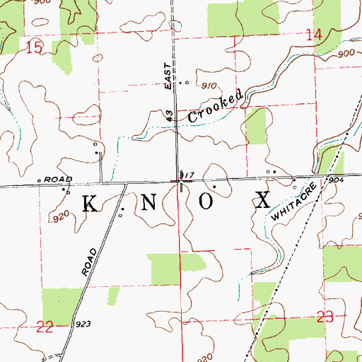 Topographic Map of Township of Knox, IN