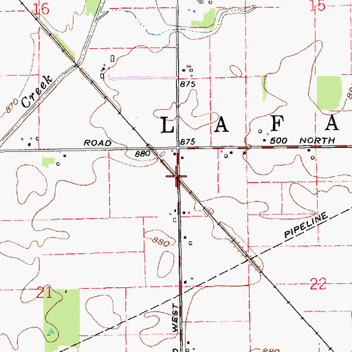 Topographic Map of Township of Lafayette, IN