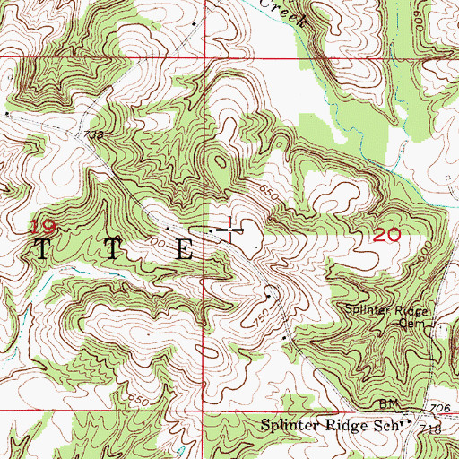 Topographic Map of Township of Lafayette, IN