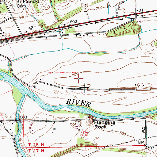 Topographic Map of Township of Lagro, IN