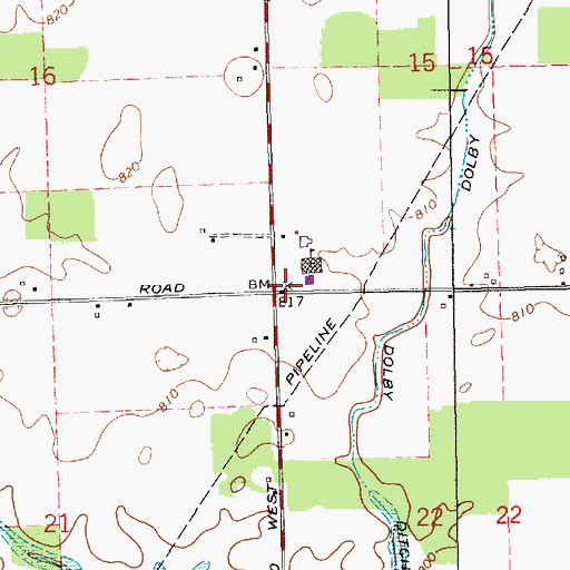 Topographic Map of Township of Lancaster, IN
