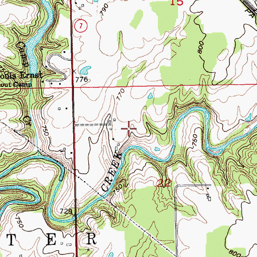 Topographic Map of Township of Lancaster, IN