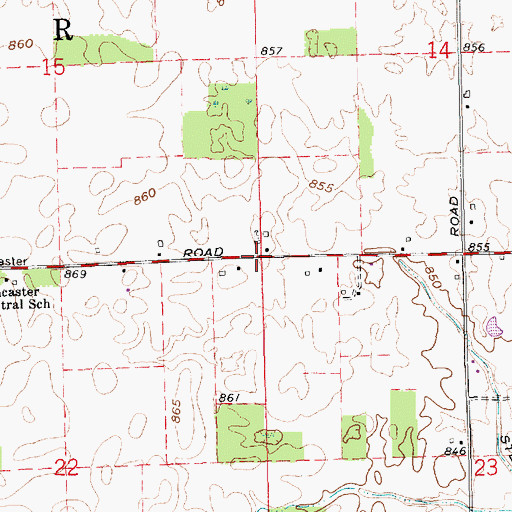 Topographic Map of Township of Lancaster, IN