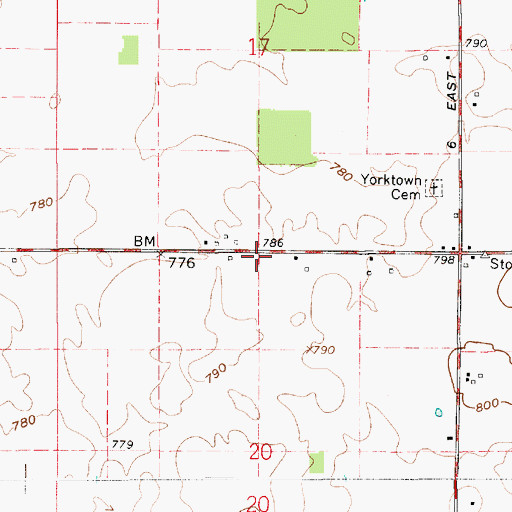 Topographic Map of Township of Lauramie, IN
