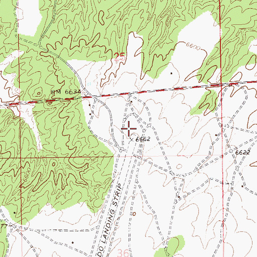 Topographic Map of Ganado Airport (historical), AZ