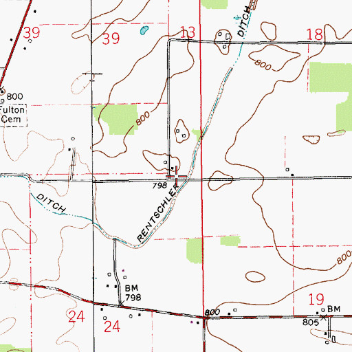 Topographic Map of Township of Liberty, IN