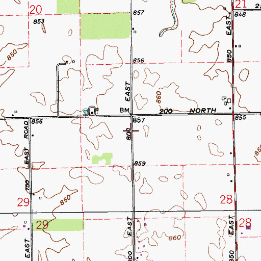 Topographic Map of Township of Liberty, IN