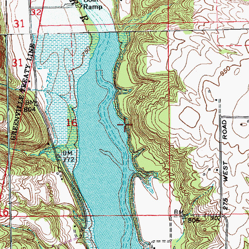 Topographic Map of Township of Liberty, IN