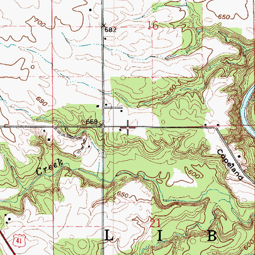 Topographic Map of Township of Liberty, IN