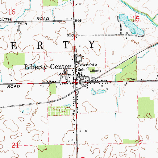 Topographic Map of Township of Liberty, IN
