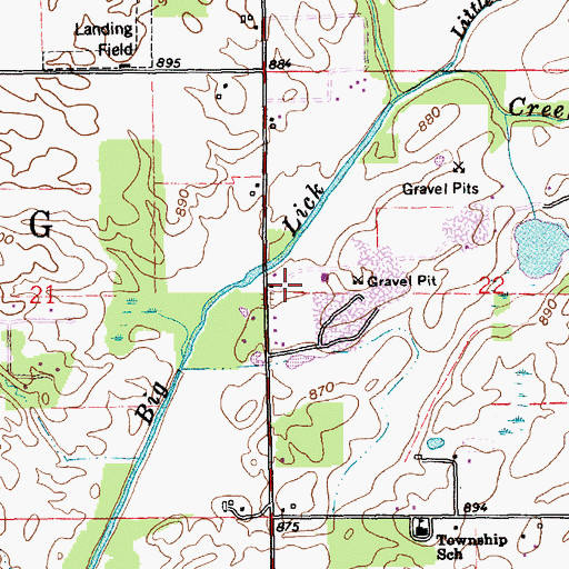 Topographic Map of Township of Licking, IN