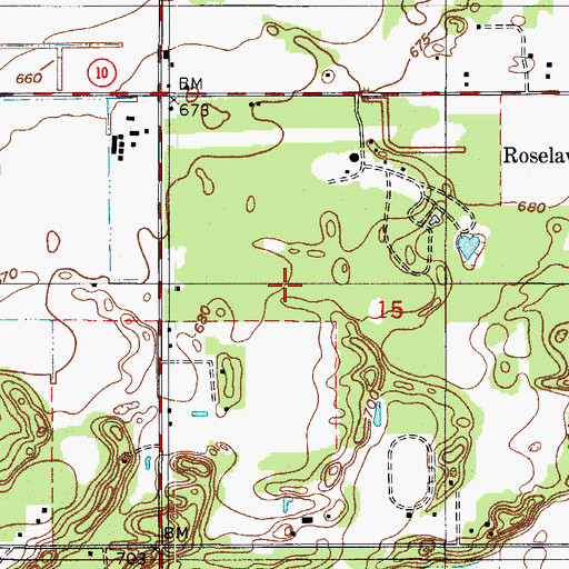 Topographic Map of Township of Lincoln, IN