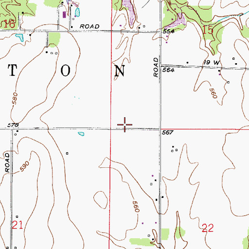 Topographic Map of Township of Linton, IN