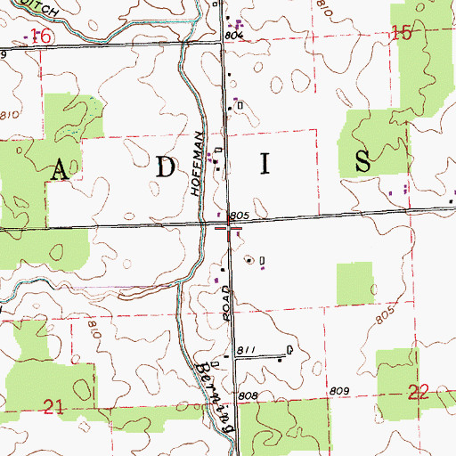 Topographic Map of Township of Madison, IN