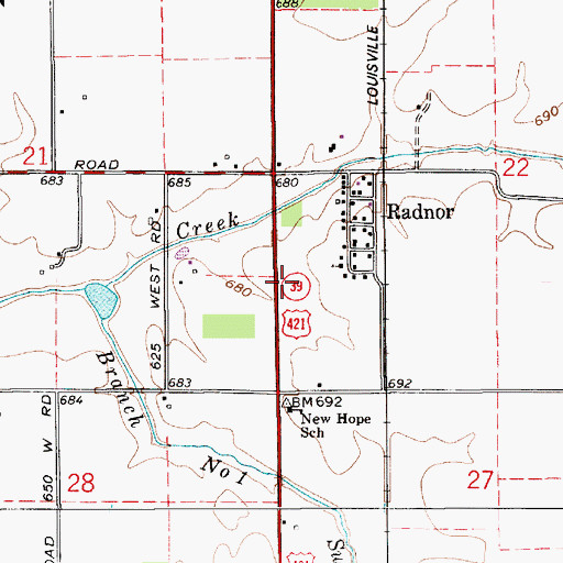 Topographic Map of Township of Madison, IN