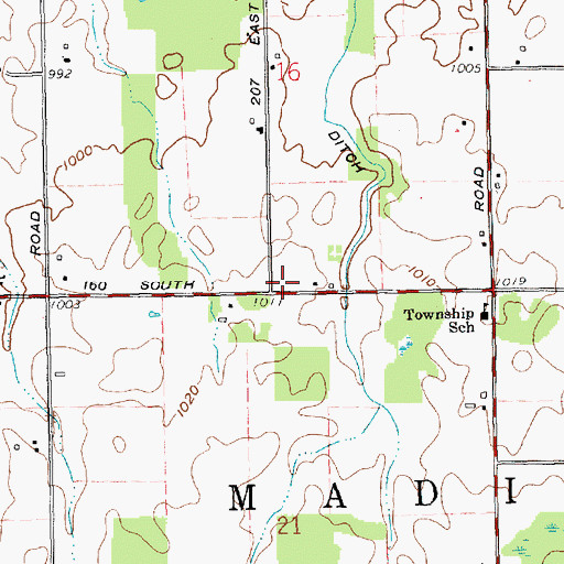 Topographic Map of Township of Madison, IN