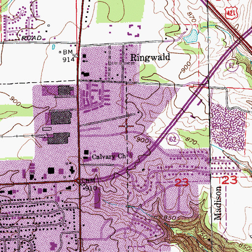 Topographic Map of Township of Madison, IN