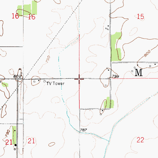 Topographic Map of Township of Madison, IN