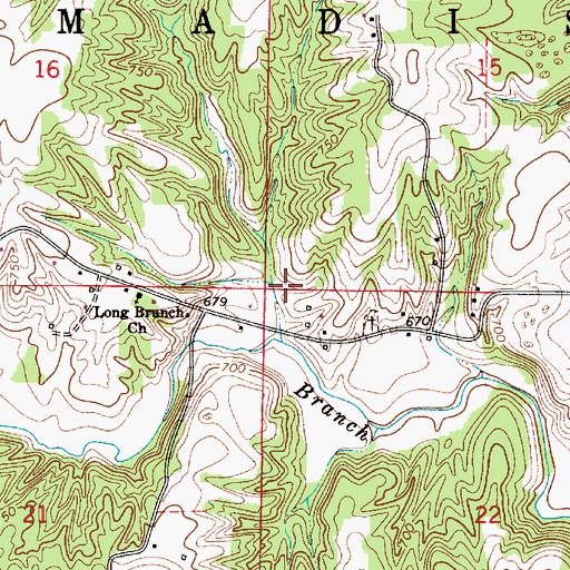 Topographic Map of Township of Madison, IN