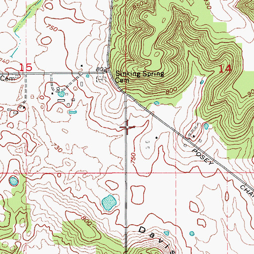 Topographic Map of Township of Madison, IN
