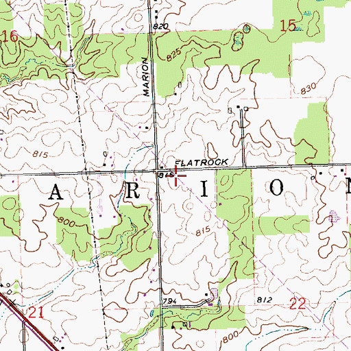 Topographic Map of Township of Marion, IN
