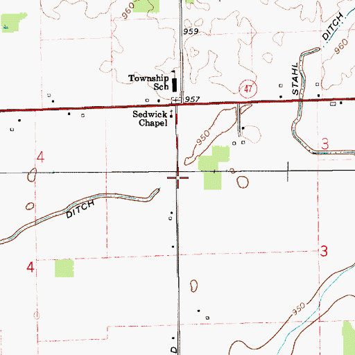 Topographic Map of Township of Marion, IN