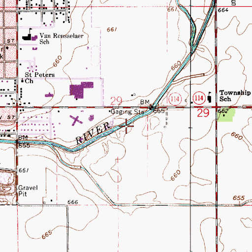 Topographic Map of Township of Marion, IN