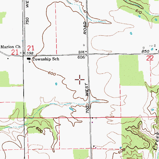 Topographic Map of Township of Marion, IN