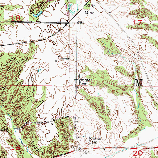 Topographic Map of Township of Marion, IN