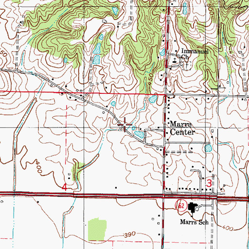 Topographic Map of Township of Marrs, IN